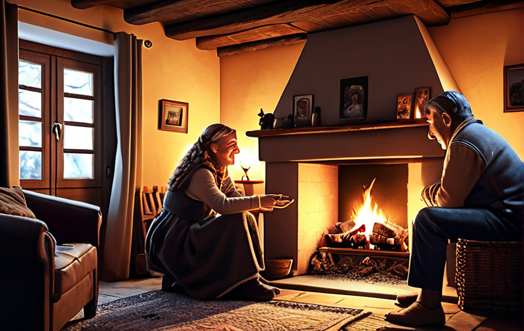 **

Prompt: "A cozy fireplace scene, people gathered around sharing stories, warm lighting, authentic atmosphere, evoke feelings of nostalgia and connection, German family setting."

**