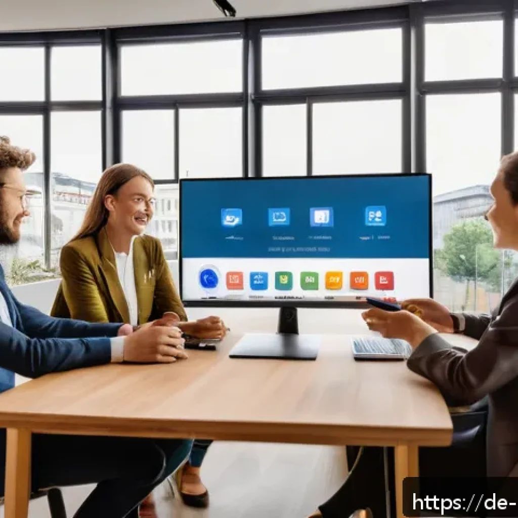 글로벌 브랜드 커뮤니케이션 사례 분석 - A sophisticated marketing team meeting in a modern Berlin office, showcasing diverse professionals c...