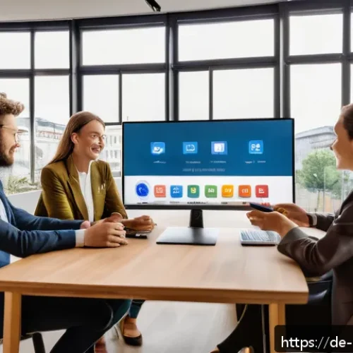 글로벌 브랜드 커뮤니케이션 사례 분석 - A sophisticated marketing team meeting in a modern Berlin office, showcasing diverse professionals c...